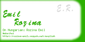 emil rozina business card